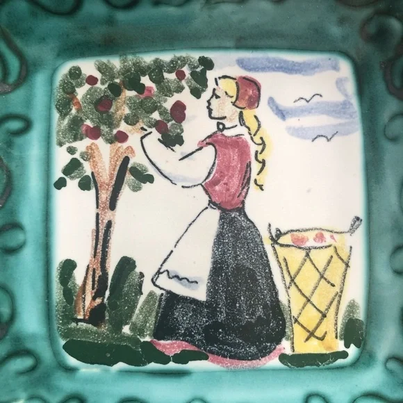 Vintage MCM Handmade Pottery Trinket Dish Plate Made in Norway - Oslo - Picture 5 of 8